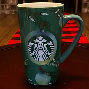 Starbucks 2020 Christmas Holiday Evergreen Pine Lights Tall Latte Mug 16 oz